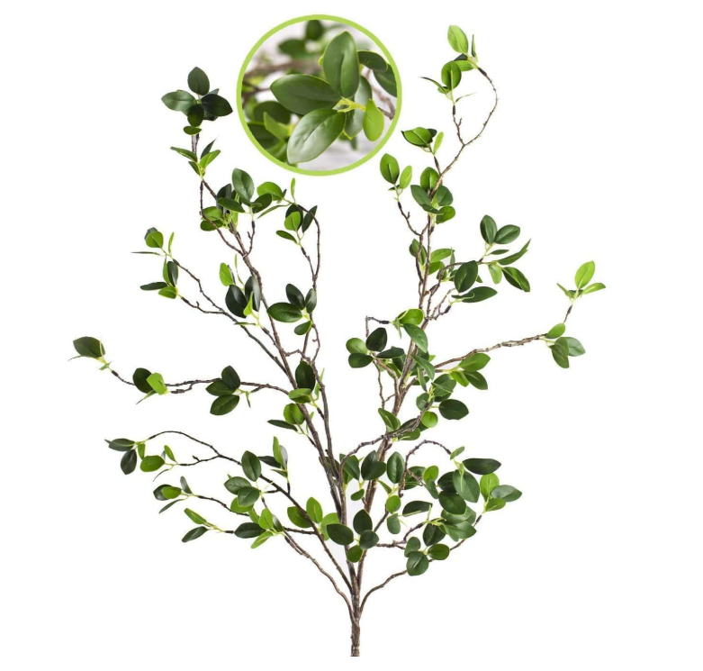 🌿 Artificial Leaf Branches - Real Touch Greenery Stems for DIY Arrangements, Centerpieces & Home Decor (en inglés)