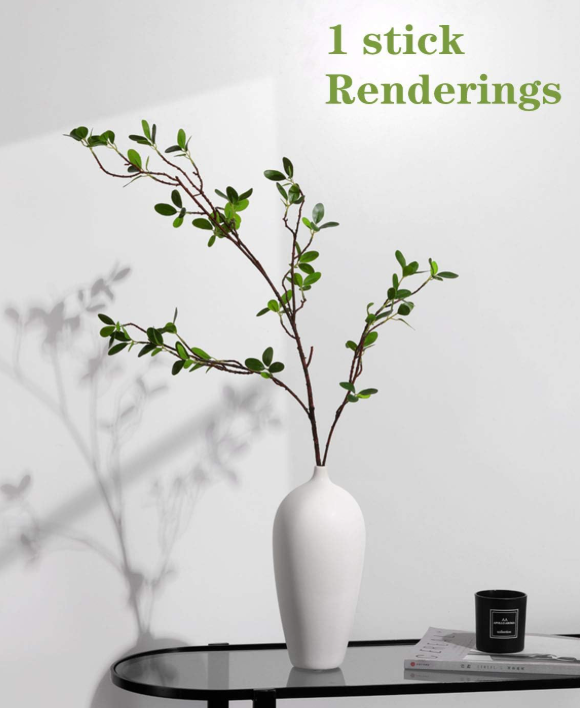🌿 Artificial Leaf Branches - Real Touch Greenery Stems for DIY Arrangements, Centerpieces & Home Decor (en inglés)